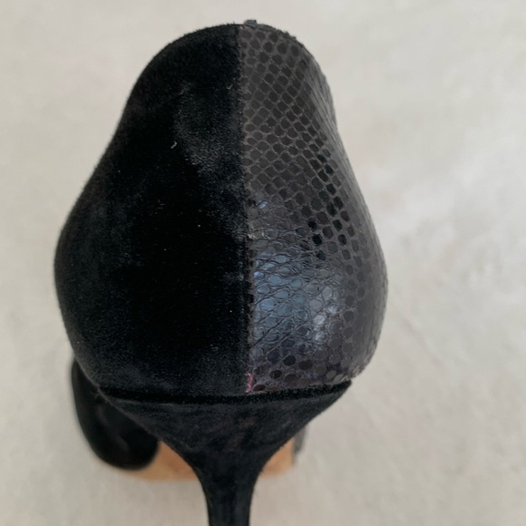 Jimmy Choo black suede watersnake skin pumps - Picture 7 of 17